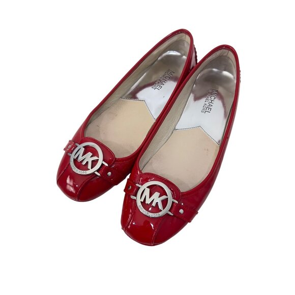 Michael Kors Slip On Red Patent Leather Ballet Flats Womens Shoes Size 8 - Picture 1 of 16